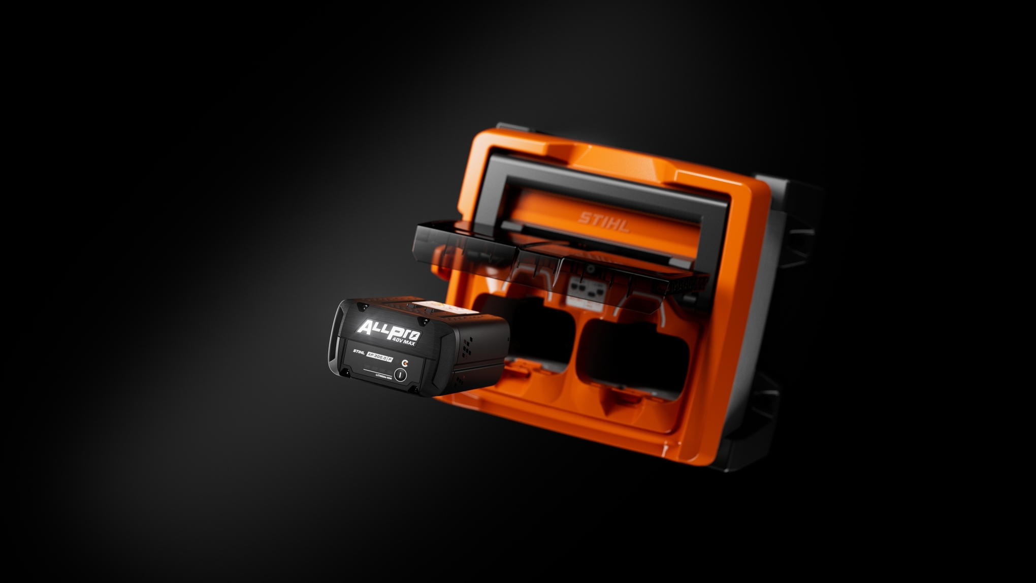 ALLPRO batteries in a charging station